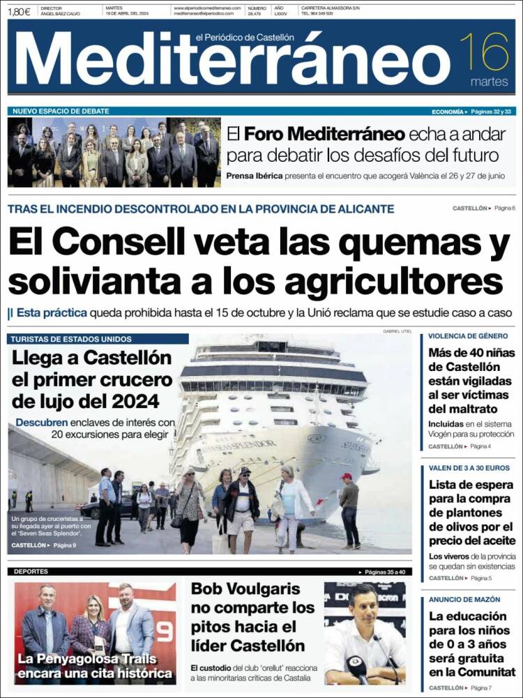 Portada de El Periódico Mediterraneo (España)