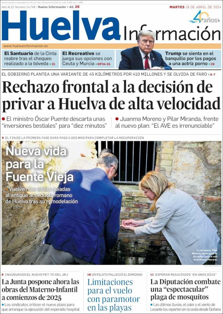 Portada de Huelva Información (España)