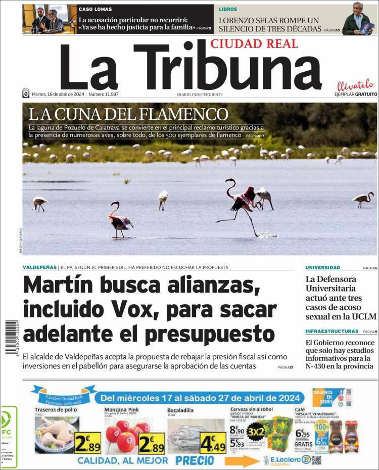 Portada de La Tribuna de Ciudad Real (España)