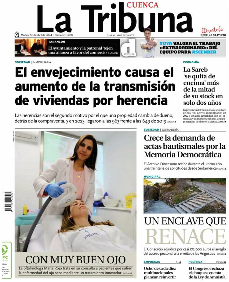 Portada de La Tribuna de Cuenca (España)