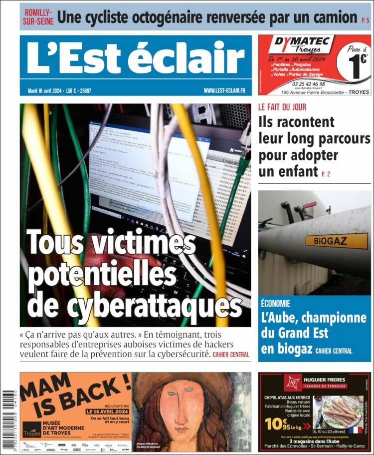 Portada de L'Est Eclair (Francia)