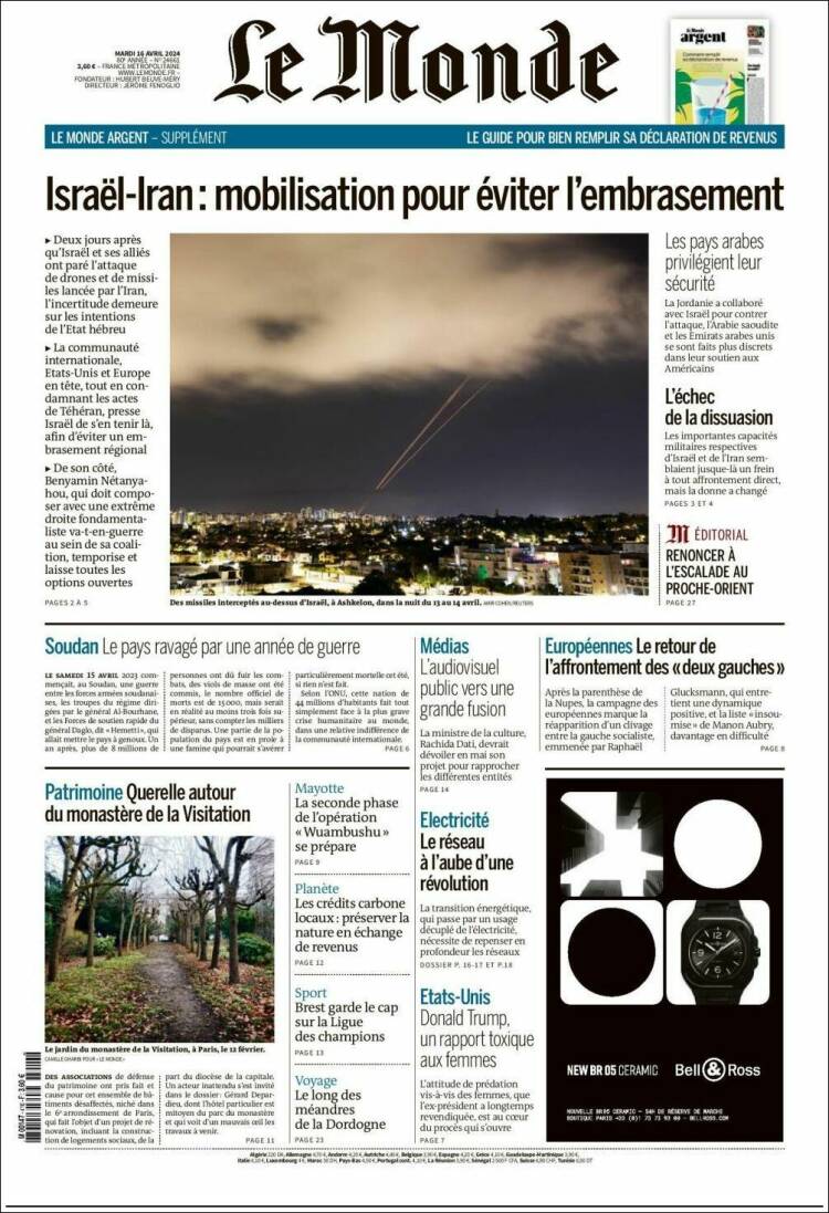 Portada de Le Monde (Francia)