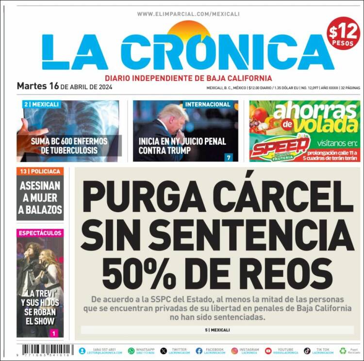 Portada de La Crónica de Baja California (México)