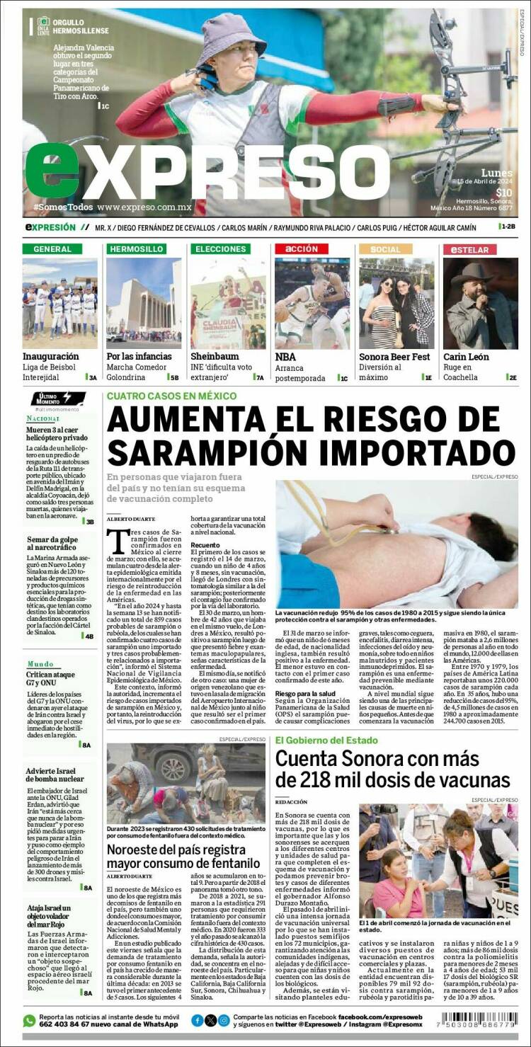 Portada de Expreso (México)