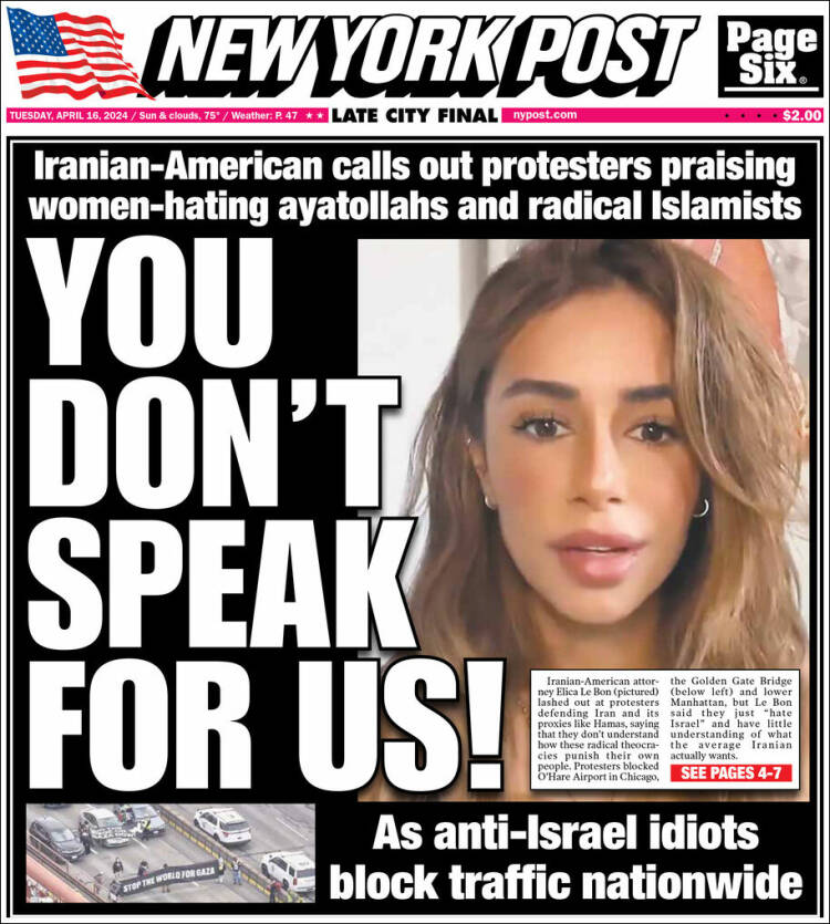 Portada de New York Post (USA)