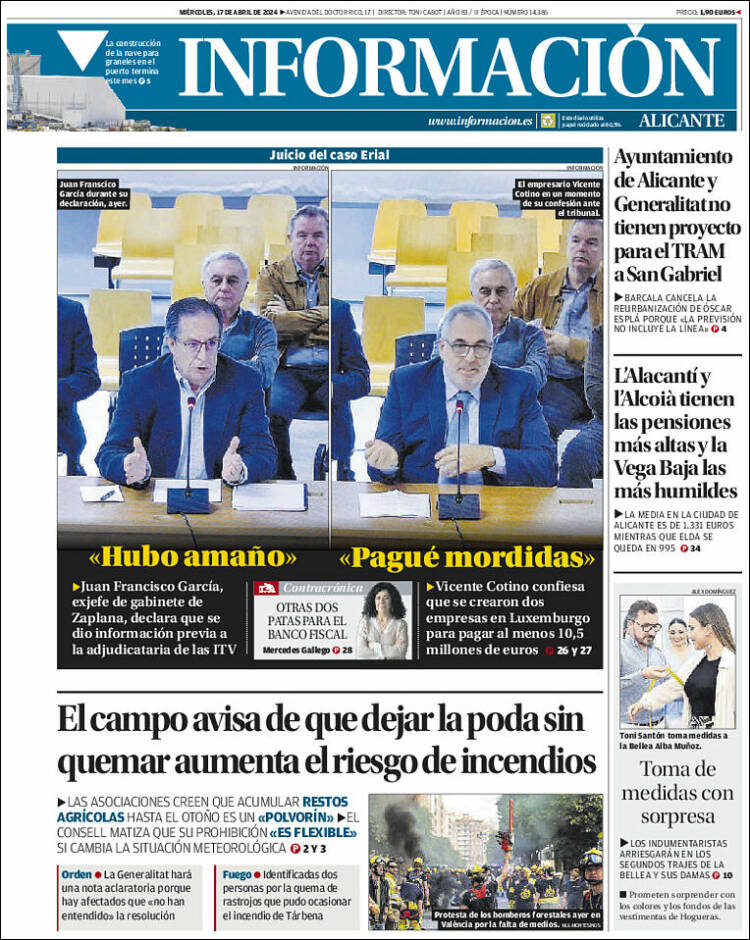 Portada de Diario Información (España)