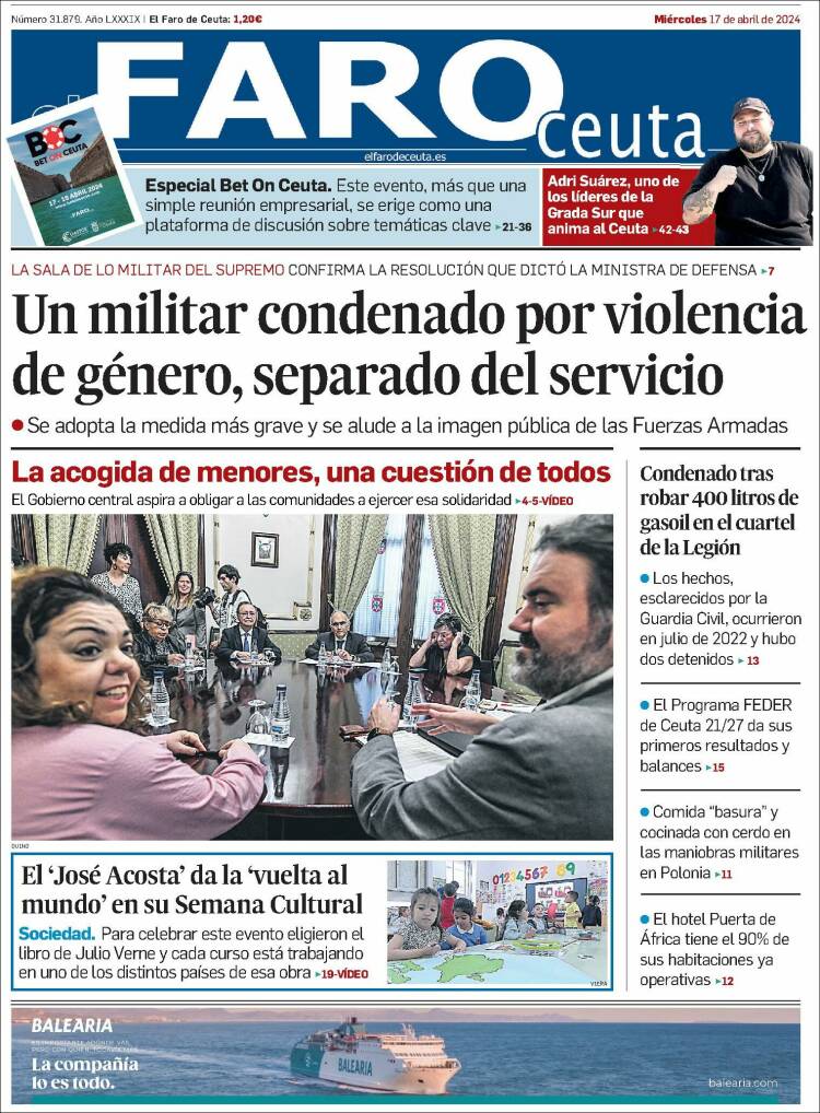 Portada de El Faro de Ceuta (España)