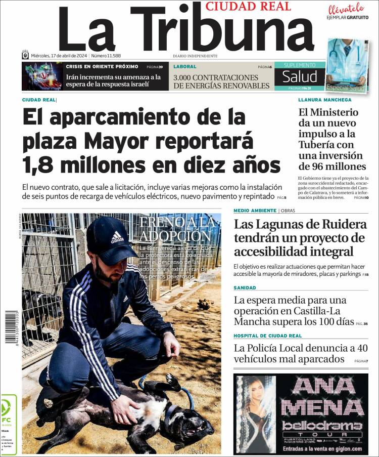 Portada de La Tribuna de Ciudad Real (España)