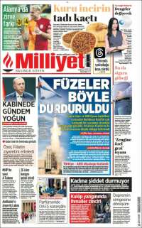 Portada de Milliyet (Turquía)