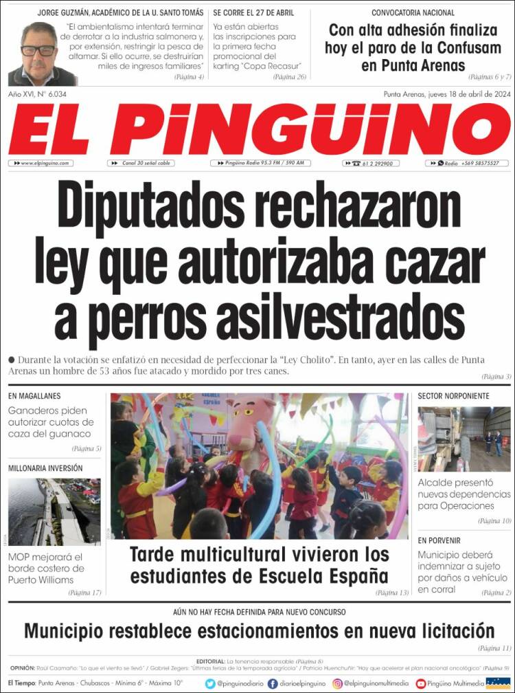 Portada de El Pingüino (Chile)