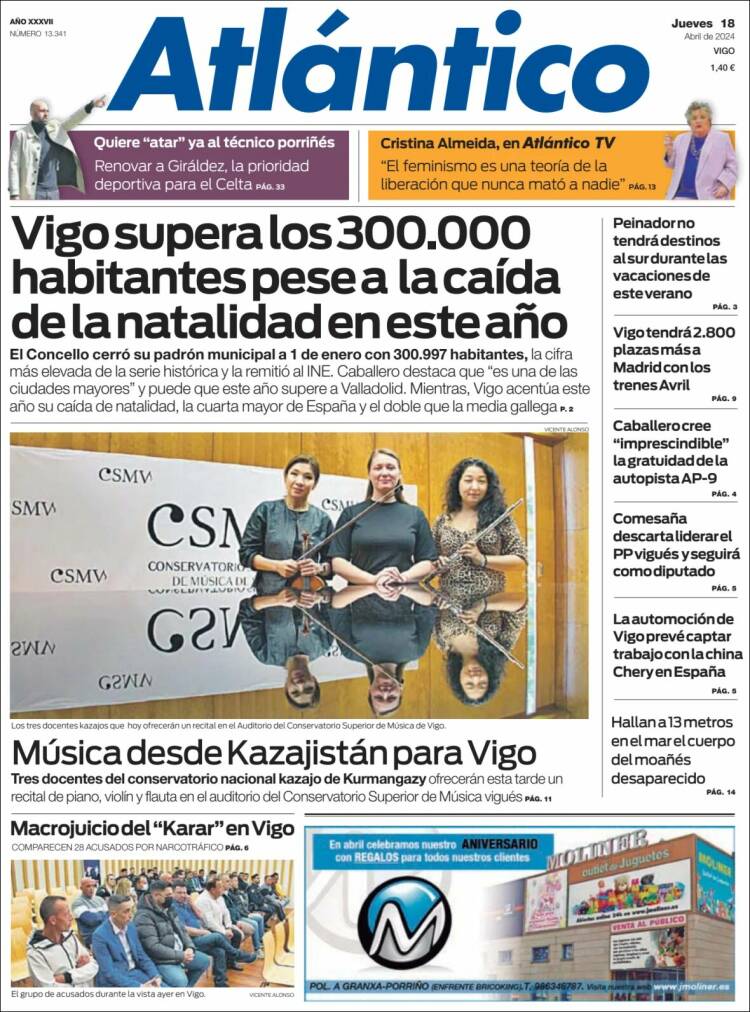 Portada de Atlántico Diario (España)