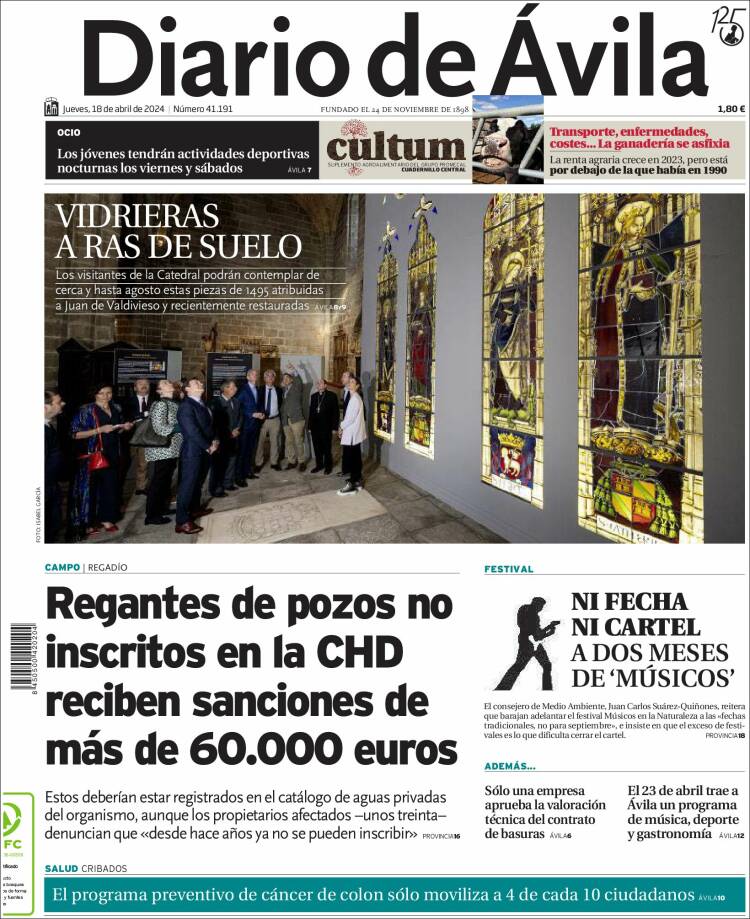Portada de Diario de Ávila (España)