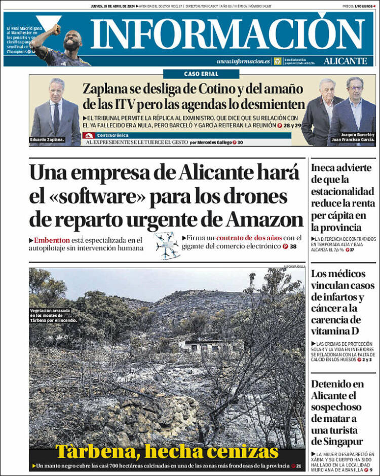 Portada de Diario Información (España)