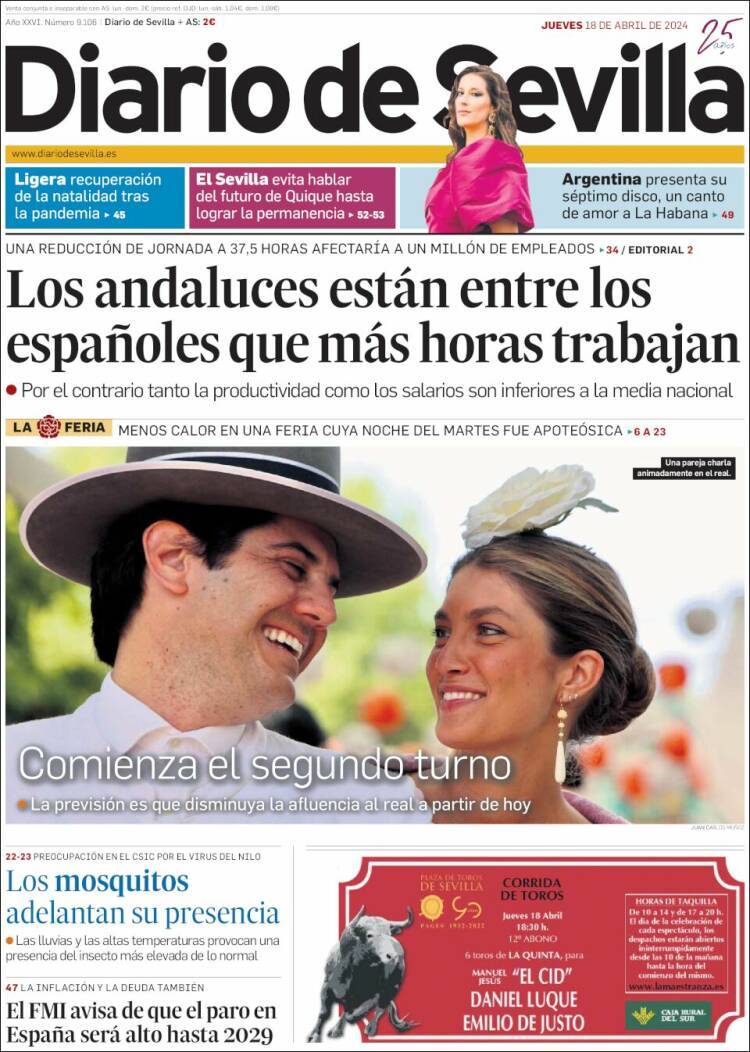 Portada de Diario de Sevilla (España)