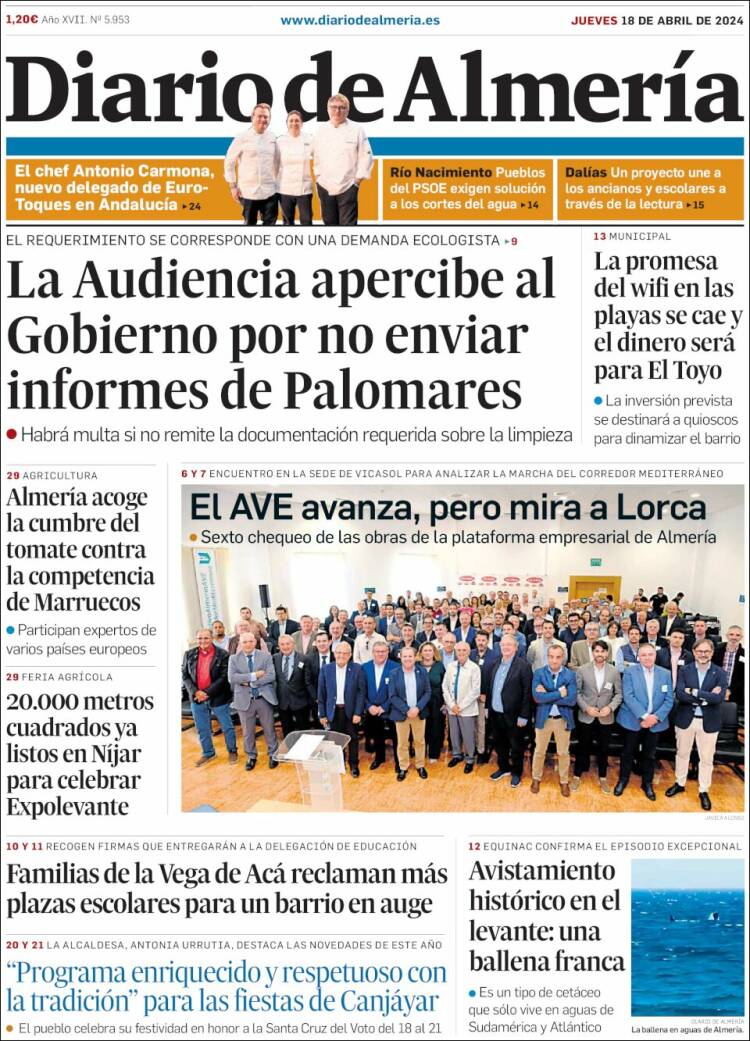 Portada de Diario de Almería (España)