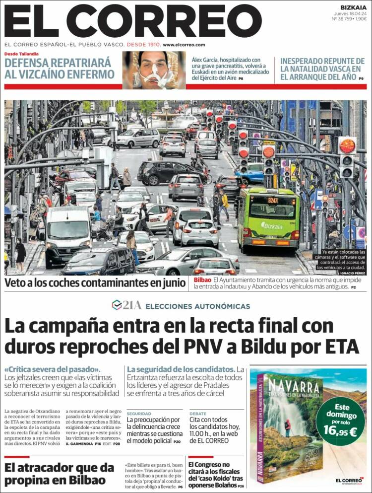 Portada de El Correo (España)