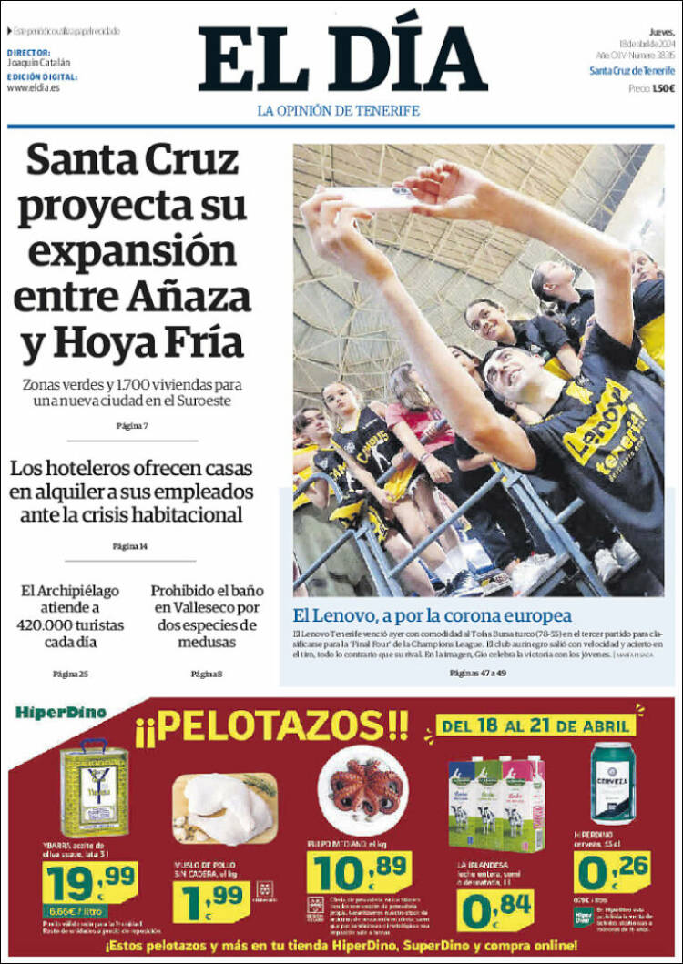 Portada de El Día (España)