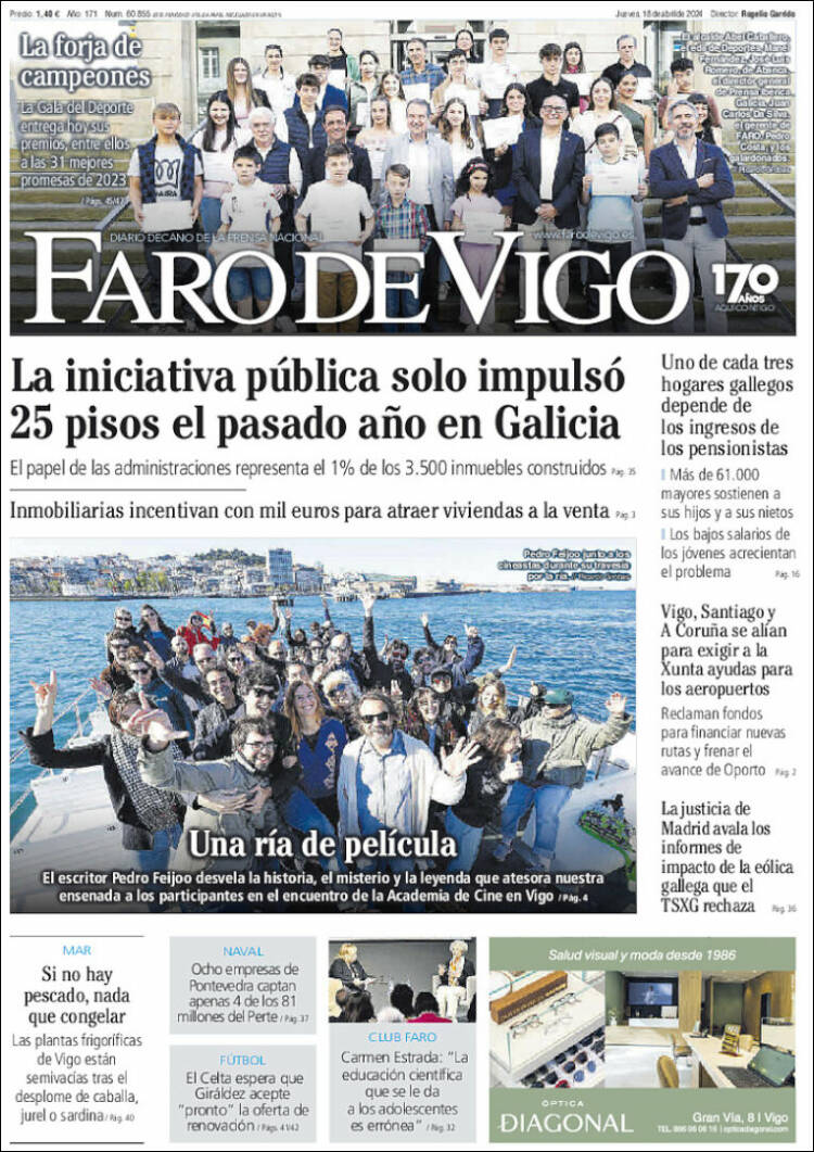Portada de Faro de Vigo (España)