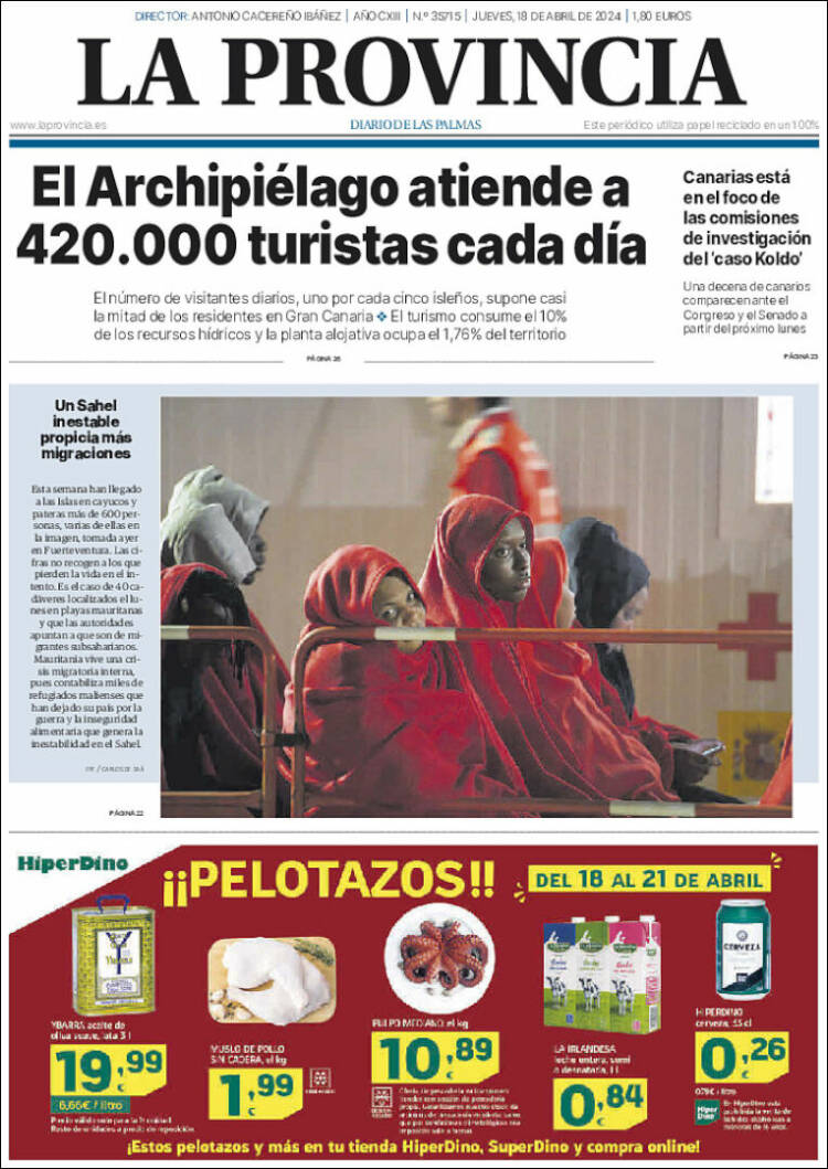 Portada de La Provincia (España)