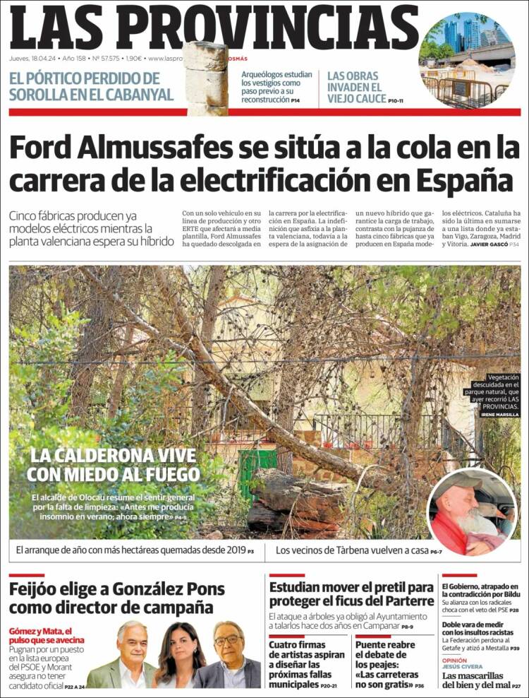 Portada de Las Provincias (España)