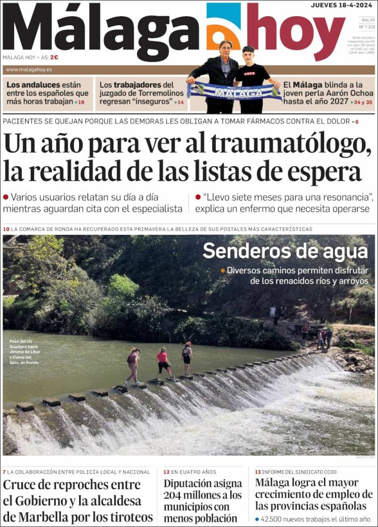 Portada de Málaga Hoy (España)