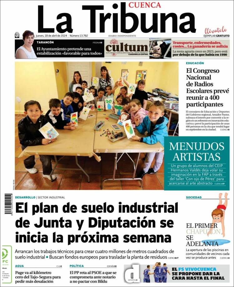 Portada de La Tribuna de Cuenca (España)