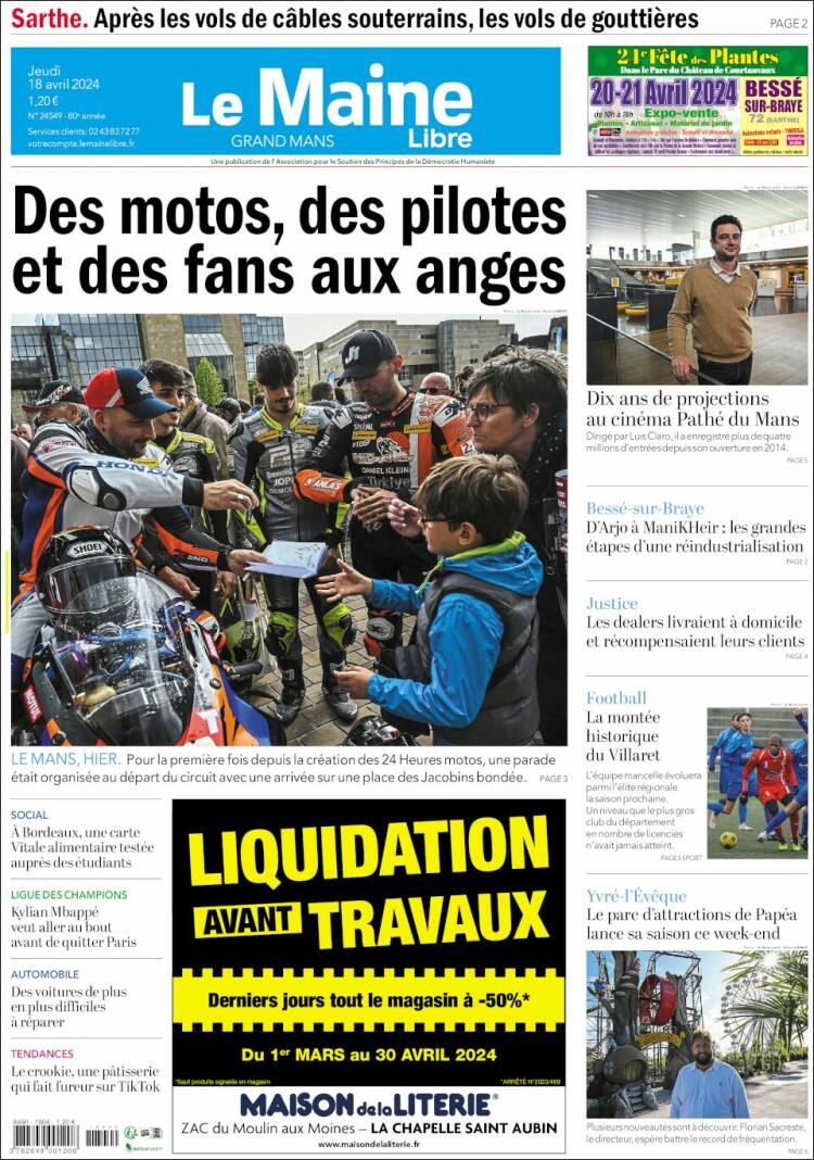 Portada de Le Maine Libre (Francia)