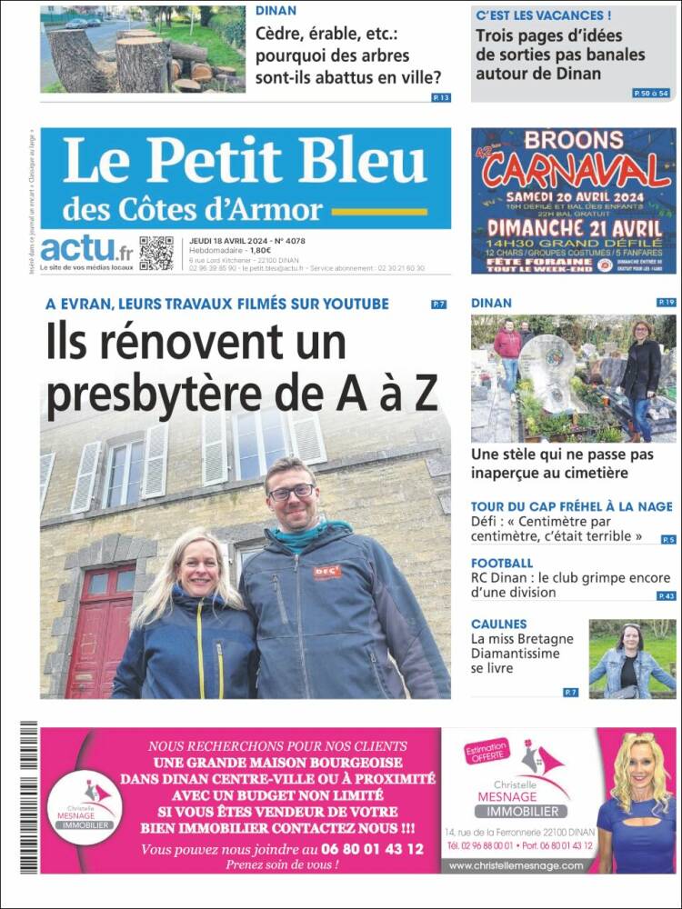Portada de Le Petit Bleu (Francia)