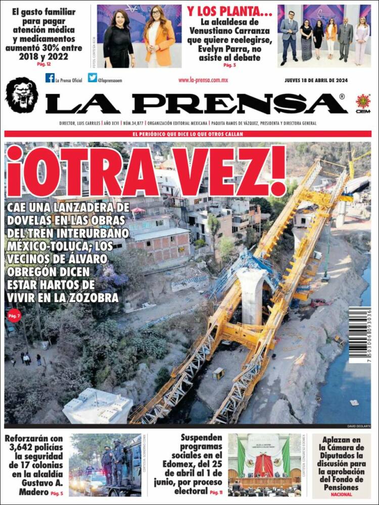 Portada de La Prensa (M&eacute;xico)