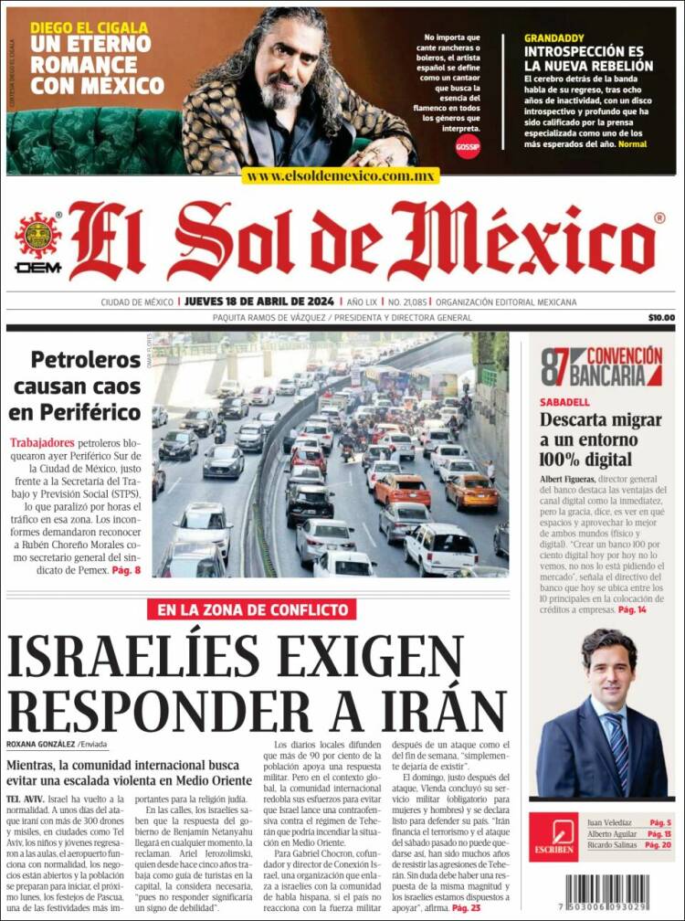 Portada de El Sol de México (M&eacute;xico)
