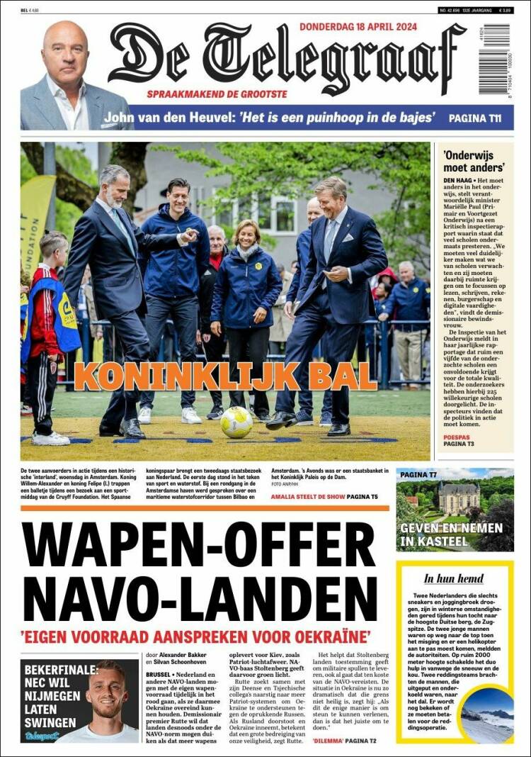 Portada de De Telegraaf (Pa&iacute;ses Bajos)