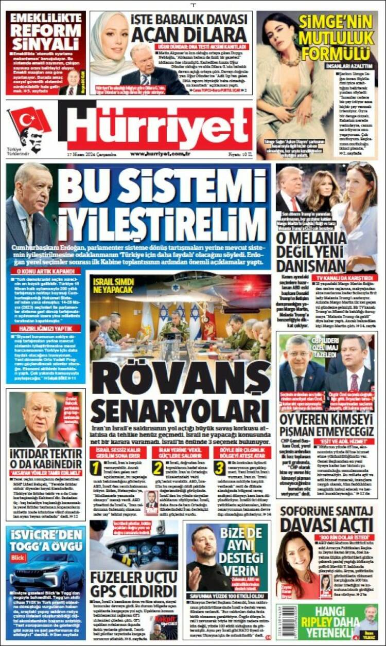 Portada de Hürriyet (Turqu&iacute;a)