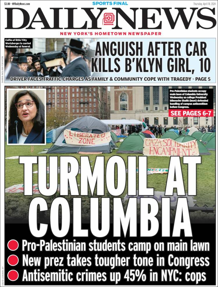 Portada de Daily News - New York (USA)