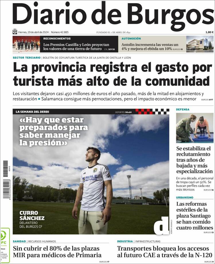 Portada de Diario de Burgos (España)