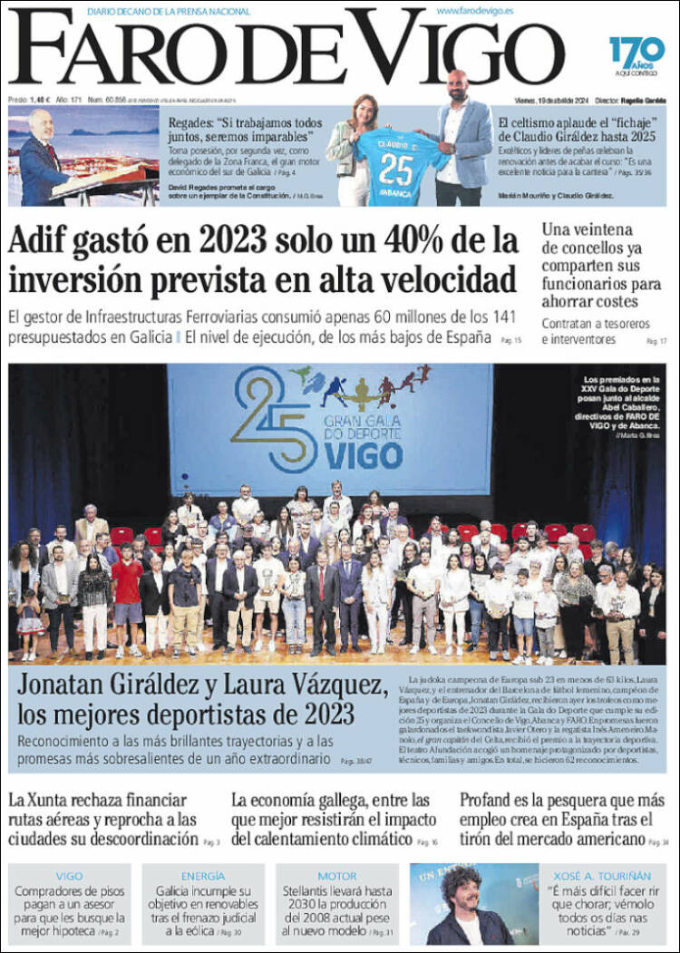 Portada de Faro de Vigo (España)