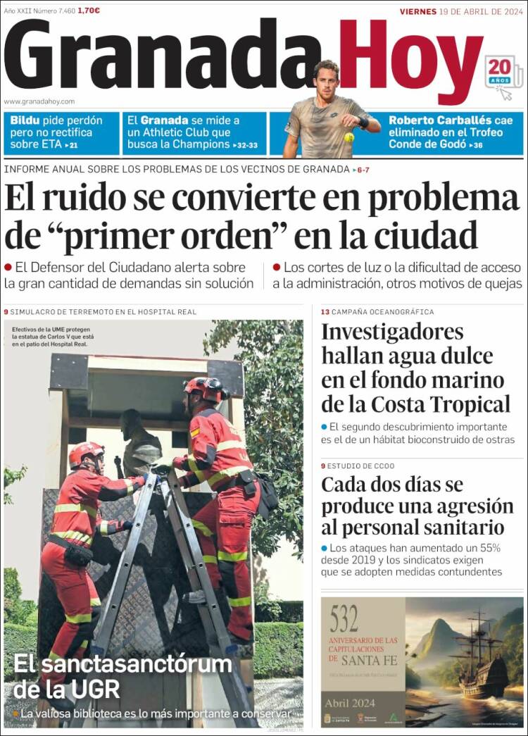 Portada de Granada Hoy (España)