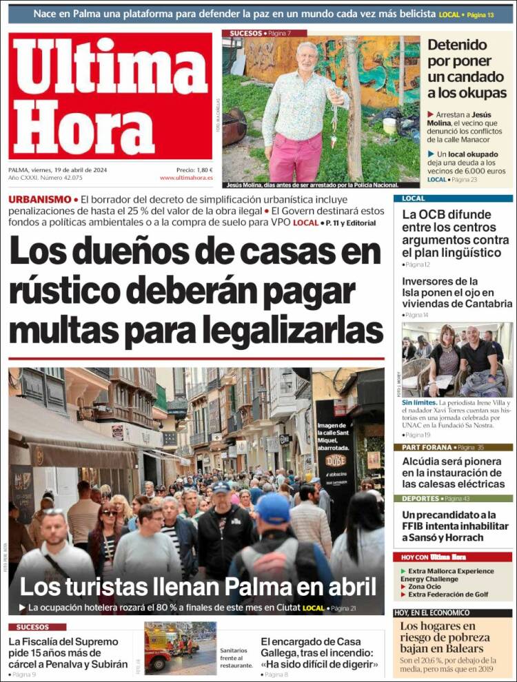Portada de Última Hora (España)