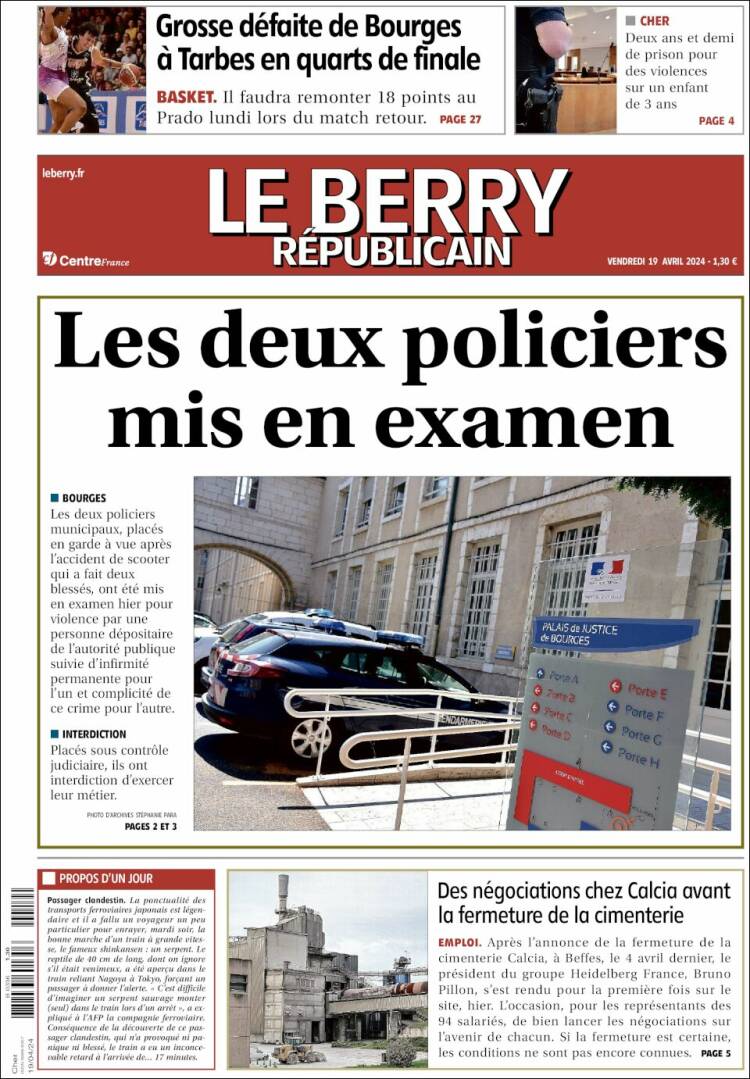 Portada de Berry Republicain (Francia)