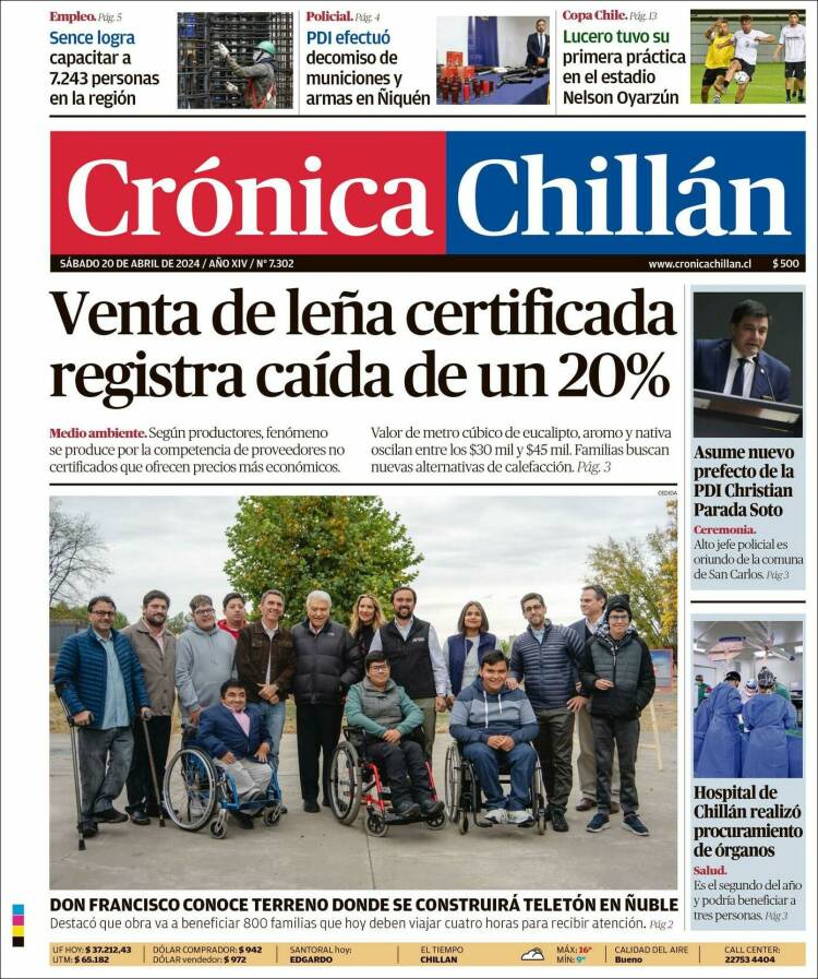 Portada de Crónica Chillán (Chile)