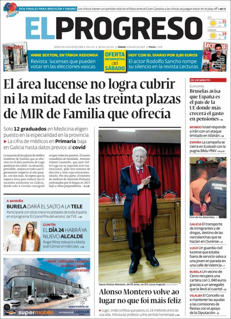 Portada de El Progreso (Espa&ntilde;a)