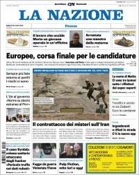 Portada de La Nazione (Italia)