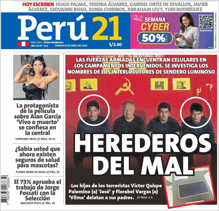 Portada de Perú 21 (Per&uacute;)