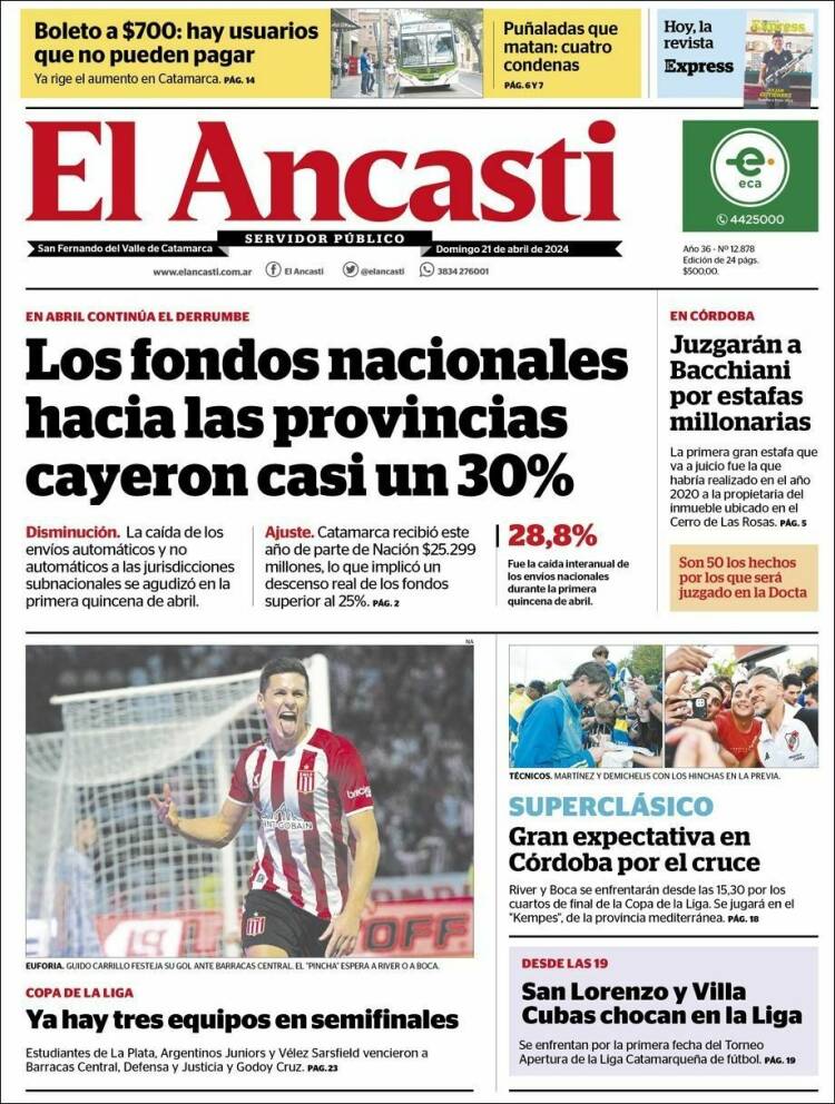 Portada de El Ancasti (Argentina)