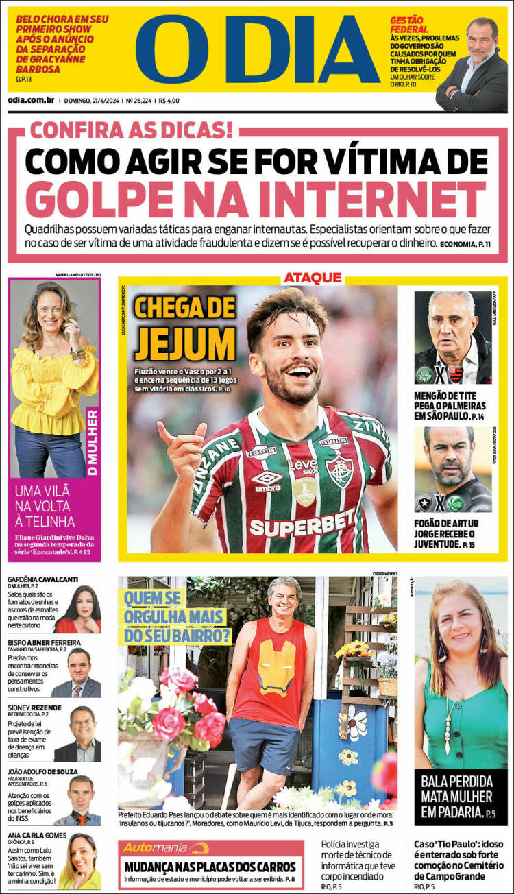 Portada de O Dia (Brasil)