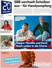 Portada de 20Minuten - Zürich (Suisse)