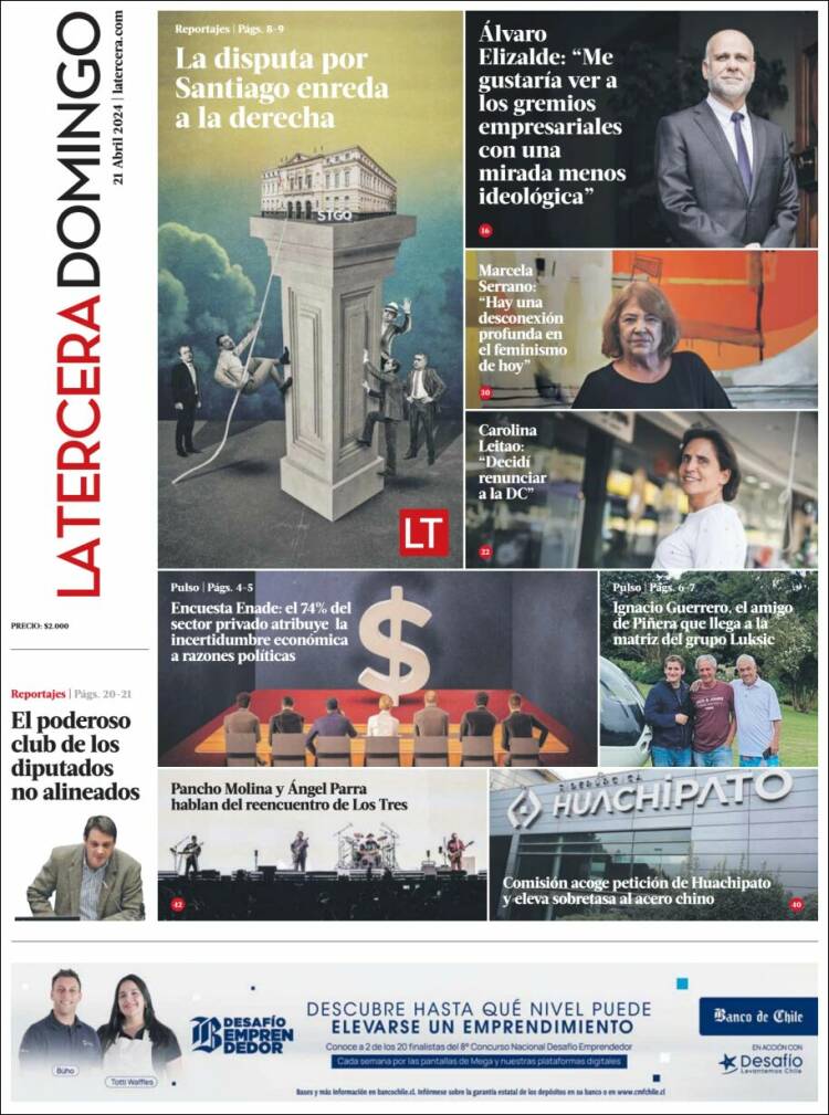 Portada de La Tercera (Chile)