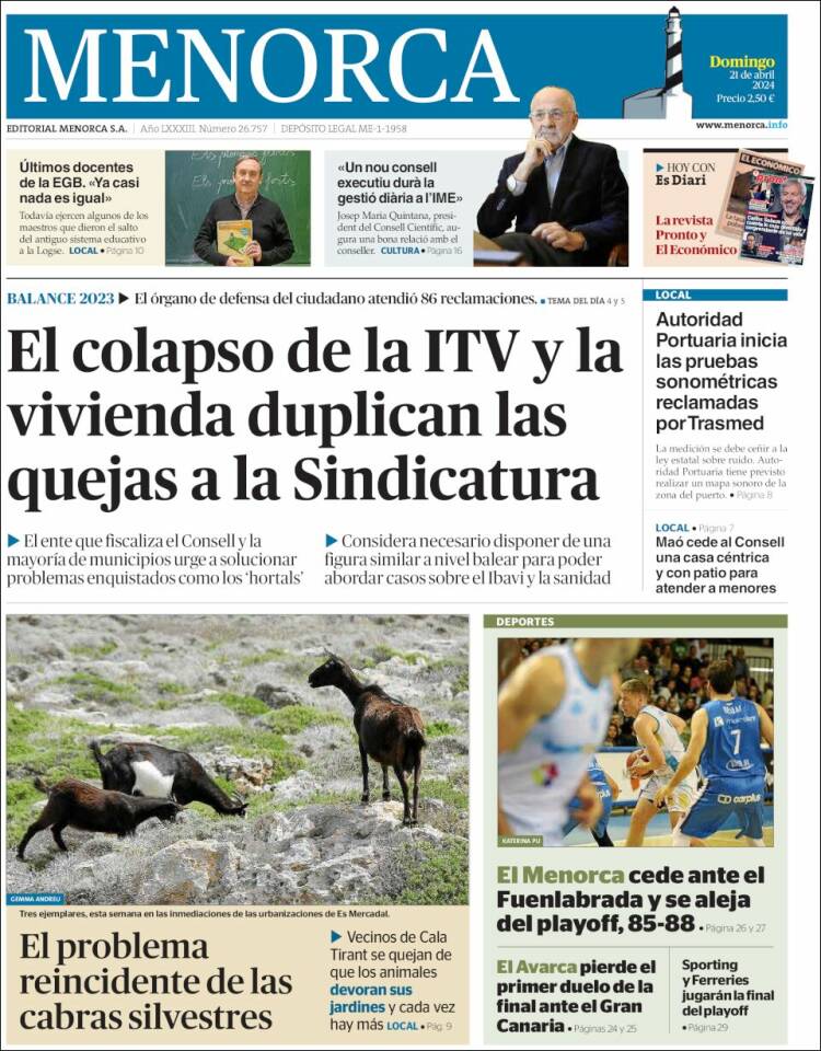 Portada de Menorca - Diario Insular (España)