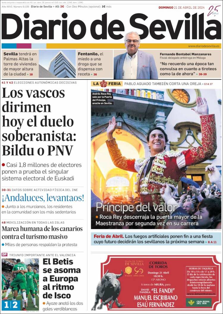 Portada de Diario de Sevilla (España)