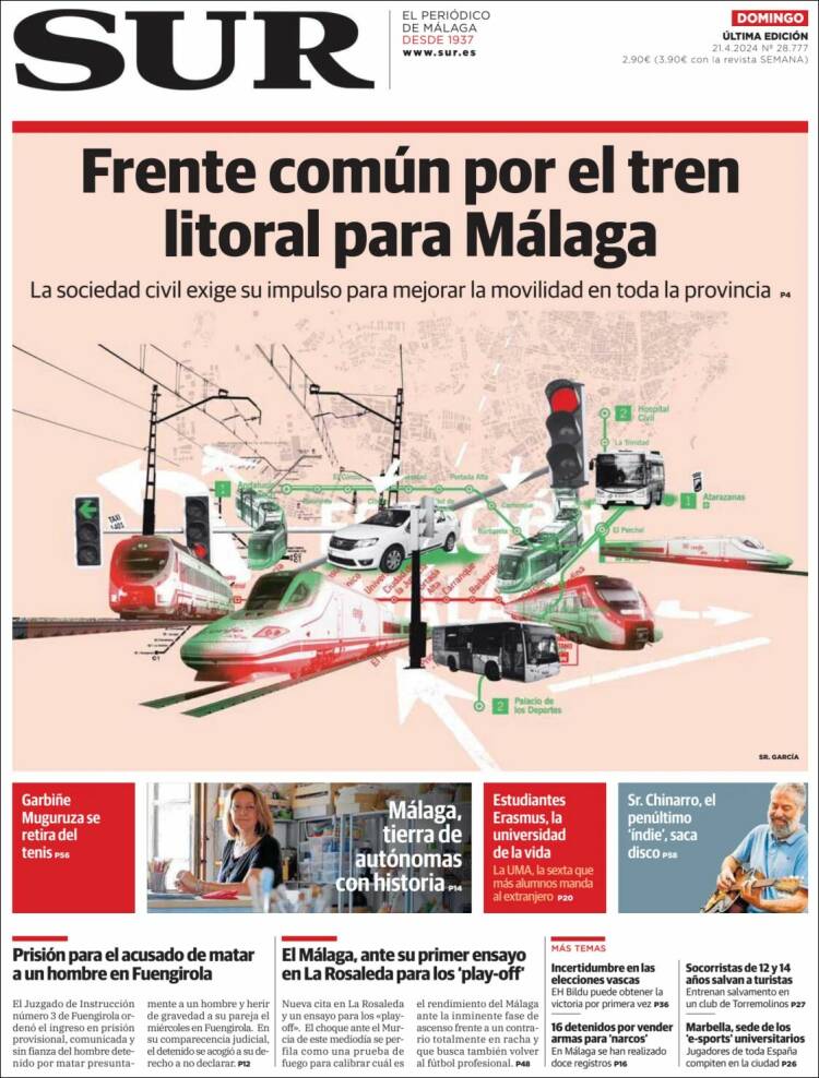 Portada de Diario el Sur (España)