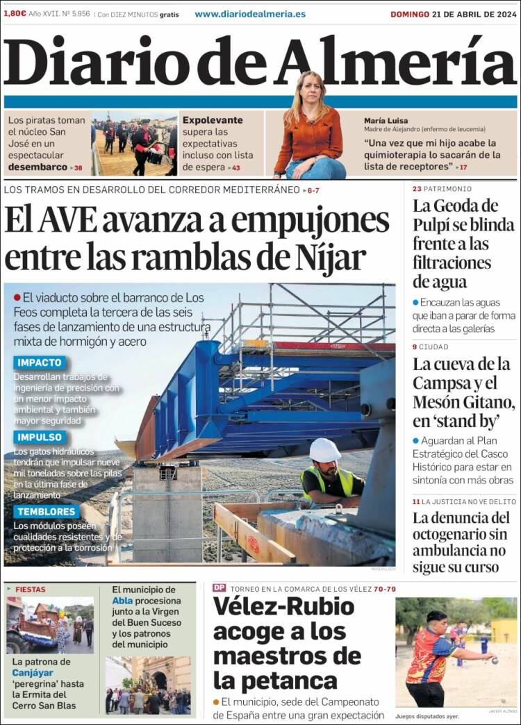 Portada de Diario de Almería (España)